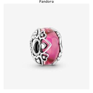 pandora Reveal Your Love Pink Murano Glass Charm